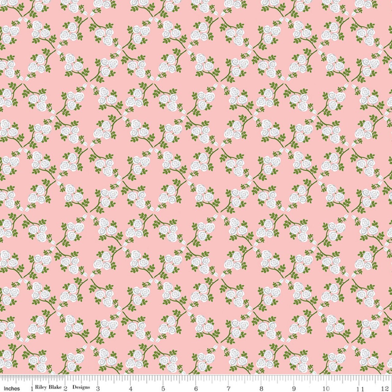 Fabric Riley Blake Pink Trellis Front Porch by the Quarter Yard C17211-PINK